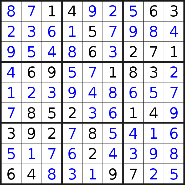 Sudoku solution for puzzle published on Tuesday, 21st of June 2016