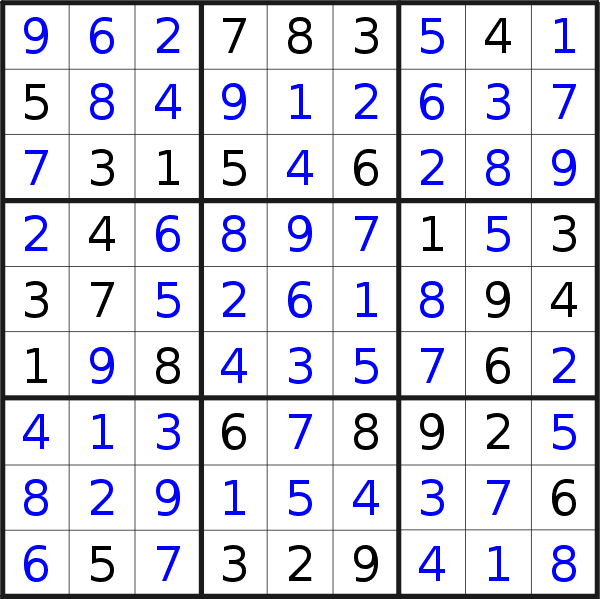 Sudoku solution for puzzle published on Thursday, 3rd of November 2016