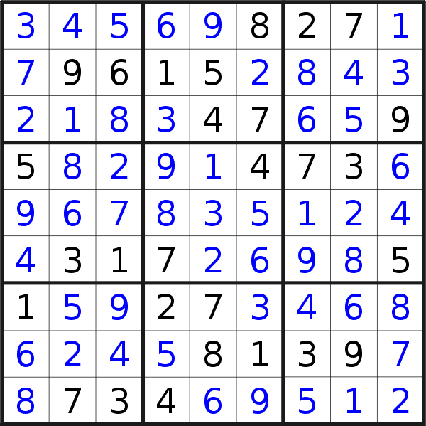 Sudoku solution for puzzle published on Sunday, 6th of November 2016