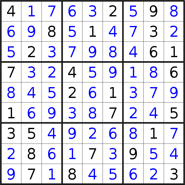 Sudoku solution for puzzle published on Sunday, 11th of December 2016