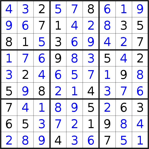Sudoku solution for puzzle published on Saturday, 24th of December 2016