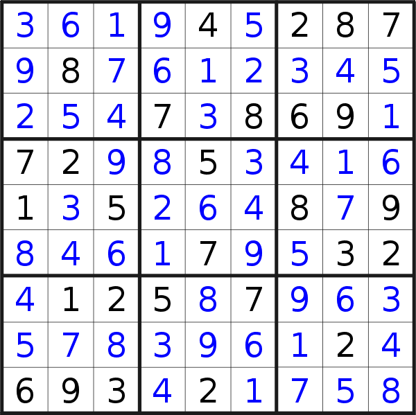 Sudoku solution for puzzle published on Wednesday, 4th of January 2017