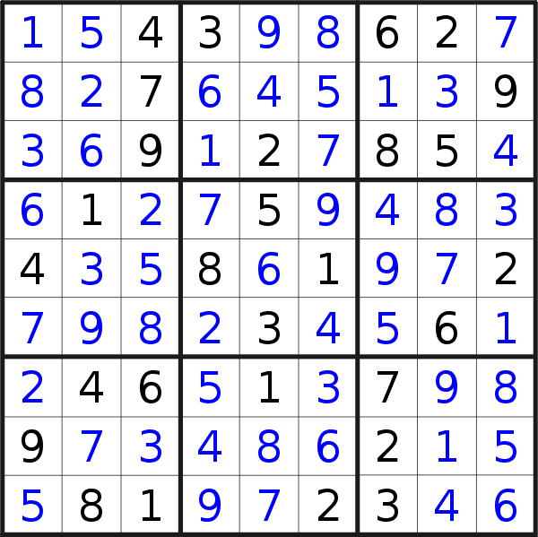 Sudoku solution for puzzle published on Sunday, 8th of January 2017