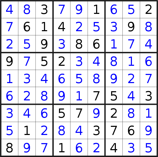 Sudoku solution for puzzle published on Sunday, 15th of January 2017