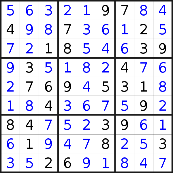 Sudoku solution for puzzle published on Friday, 17th of February 2017