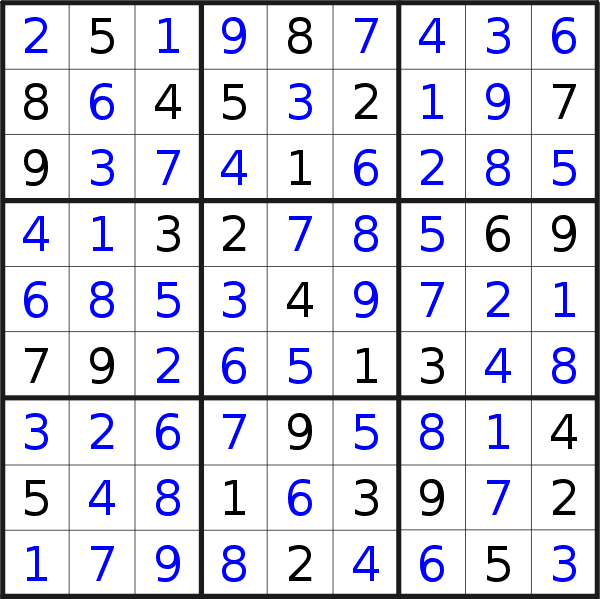 Sudoku solution for puzzle published on Friday, 3rd of March 2017