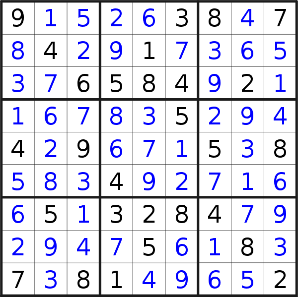 Sudoku solution for puzzle published on Tuesday, 28th of March 2017