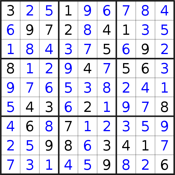 Sudoku solution for puzzle published on Friday, 14th of April 2017