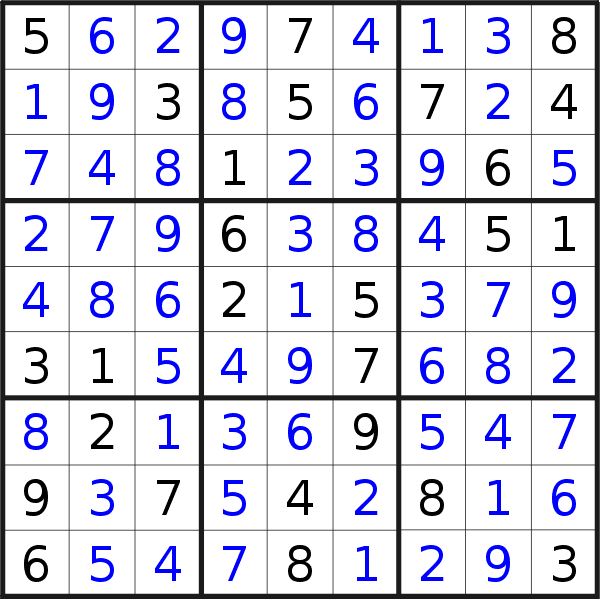 Sudoku solution for puzzle published on Tuesday, 6th of June 2017