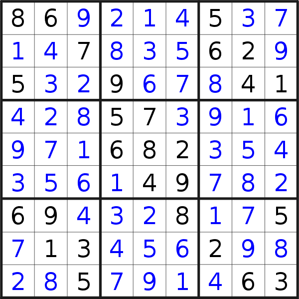 Sudoku solution for puzzle published on Tuesday, 13th of June 2017