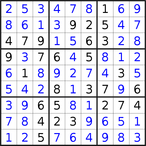 Sudoku solution for puzzle published on Tuesday, 20th of June 2017