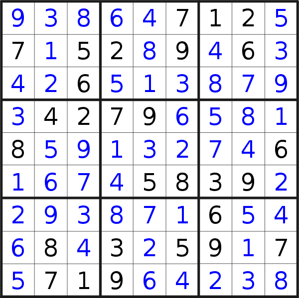 Sudoku solution for puzzle published on Wednesday, 21st of June 2017