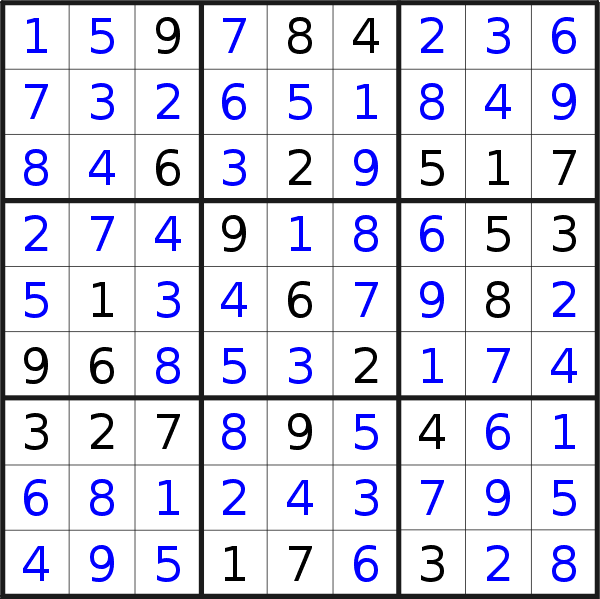 Sudoku solution for puzzle published on Tuesday, 27th of June 2017