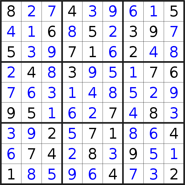 Sudoku solution for puzzle published on Saturday, 29th of July 2017