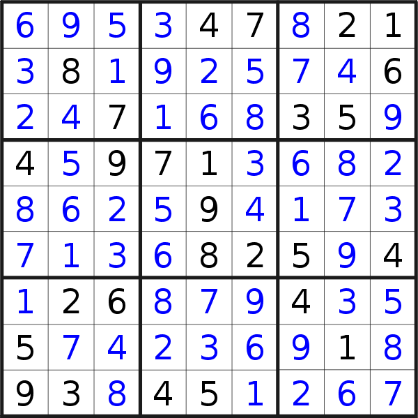 Sudoku solution for puzzle published on Sunday, 30th of July 2017