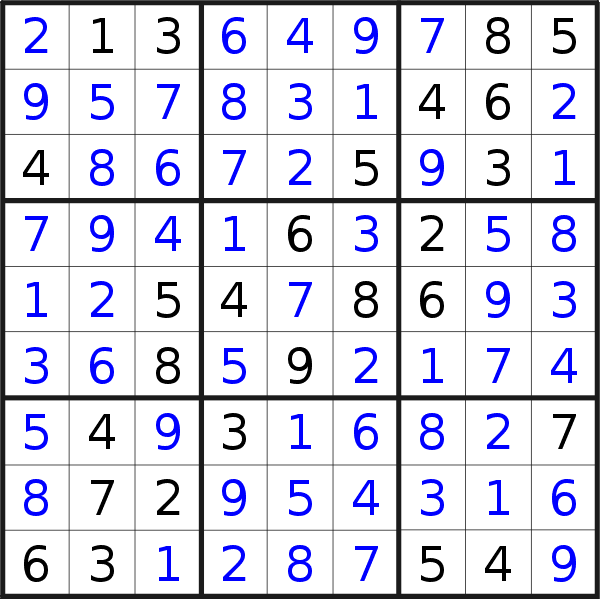 Sudoku solution for puzzle published on Friday, 4th of August 2017