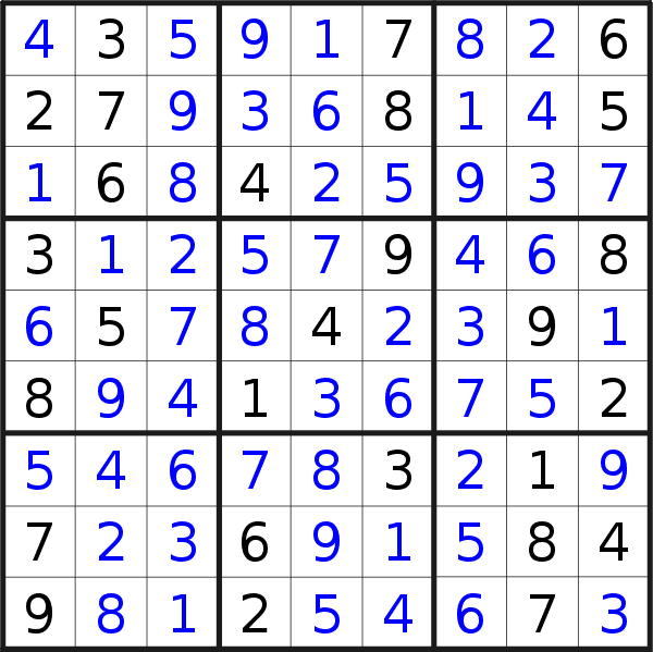 Sudoku solution for puzzle published on Saturday, 5th of August 2017