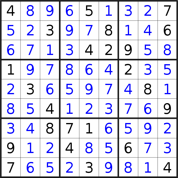 Sudoku solution for puzzle published on Thursday, 21st of September 2017