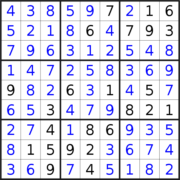 Sudoku solution for puzzle published on Saturday, 23rd of September 2017
