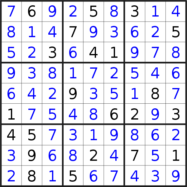 Sudoku solution for puzzle published on Saturday, 30th of September 2017