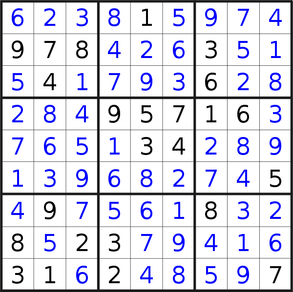 Sudoku solution for puzzle published on Wednesday, 4th of October 2017