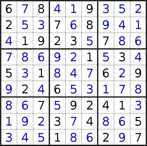 Sudoku solution for puzzle published on Thursday, 5th of October 2017