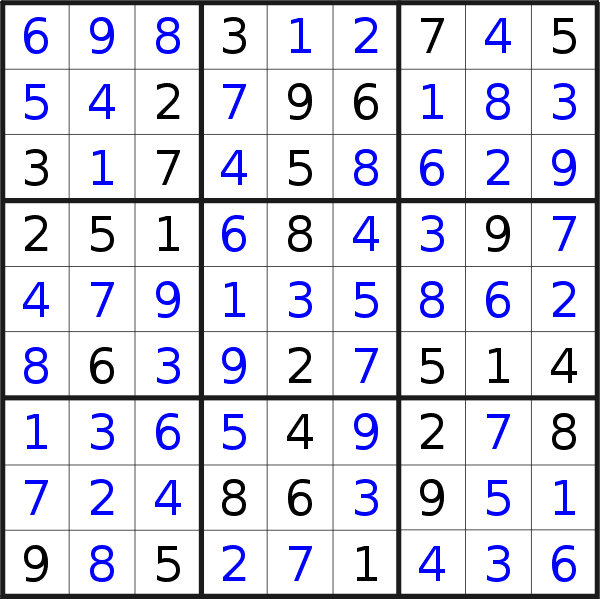 Sudoku solution for puzzle published on Friday, 6th of October 2017