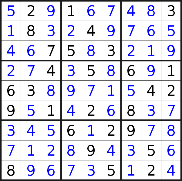 Sudoku solution for puzzle published on Sunday, 8th of October 2017