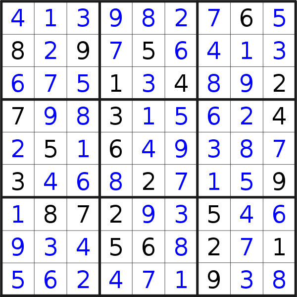 Sudoku solution for puzzle published on Tuesday, 10th of October 2017