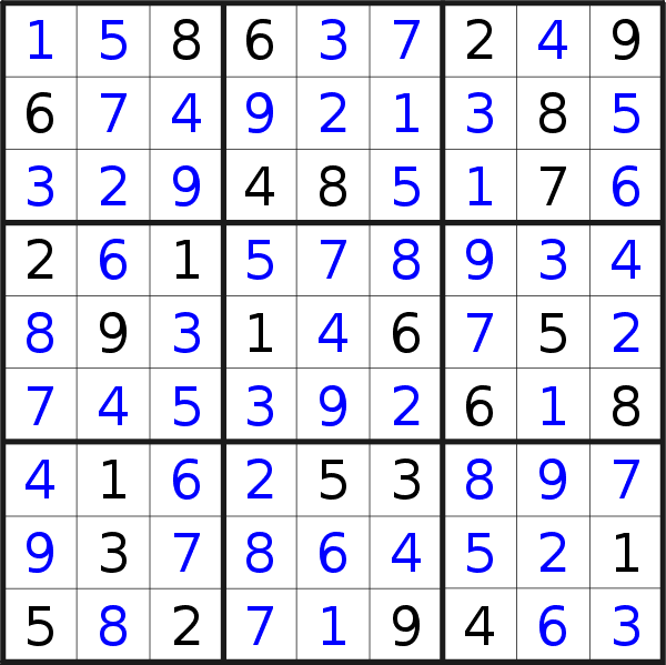 Sudoku solution for puzzle published on Tuesday, 24th of October 2017