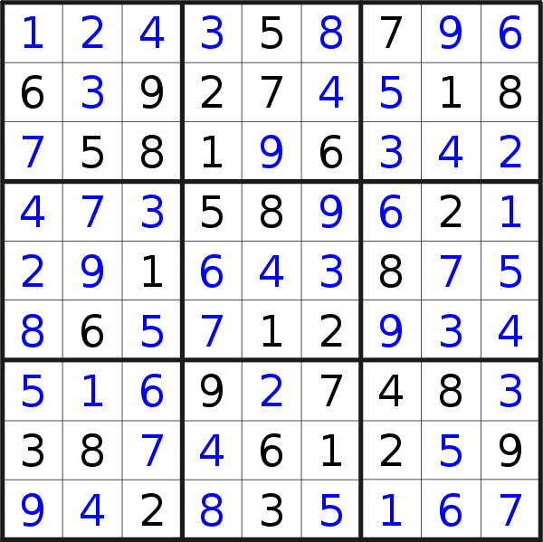 Sudoku solution for puzzle published on Tuesday, 31st of October 2017