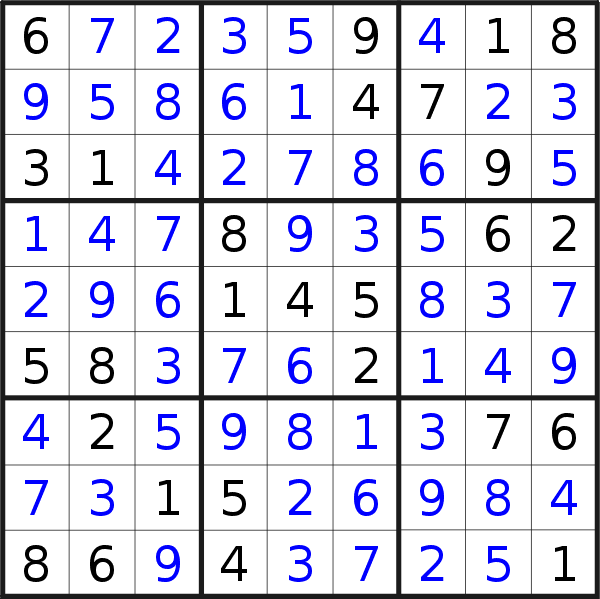 Sudoku solution for puzzle published on Sunday, 5th of November 2017