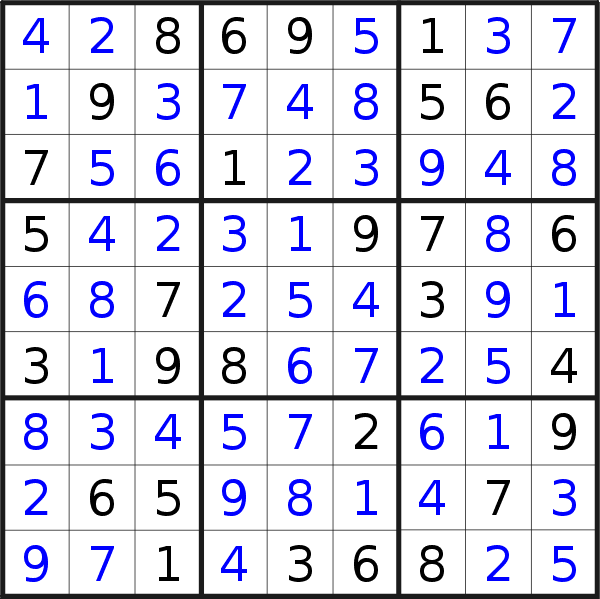 Sudoku solution for puzzle published on Wednesday, 8th of November 2017