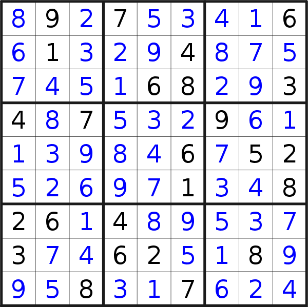 Sudoku solution for puzzle published on Saturday, 11th of November 2017