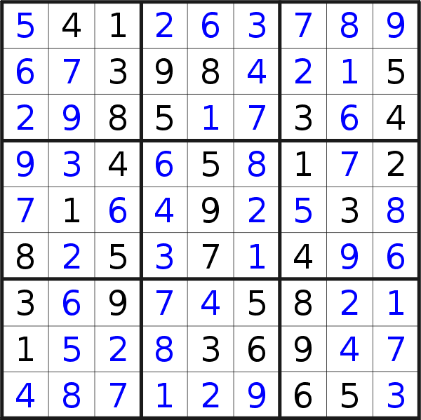 Sudoku solution for puzzle published on Tuesday, 14th of November 2017