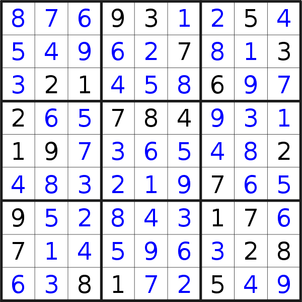 Sudoku solution for puzzle published on Wednesday, 15th of November 2017