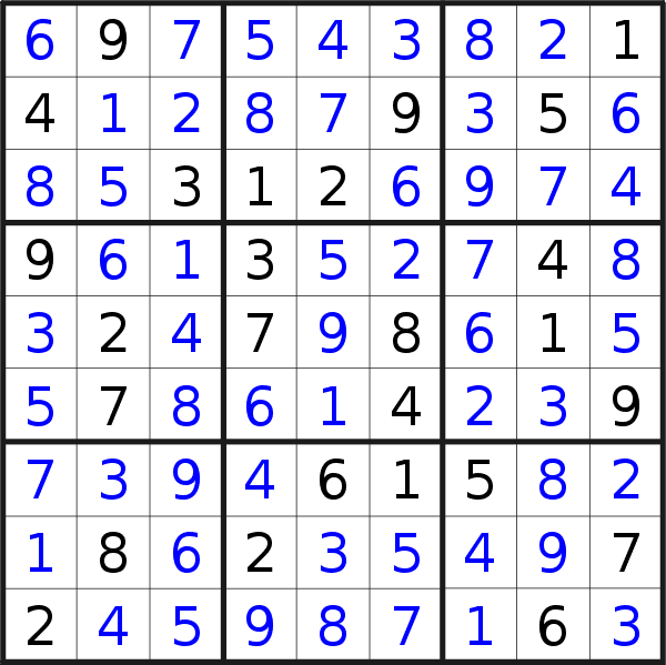 Sudoku solution for puzzle published on Thursday, 16th of November 2017