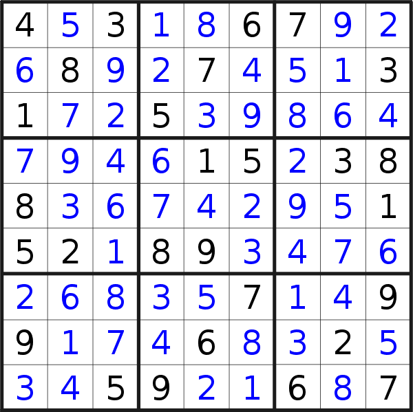 Sudoku solution for puzzle published on Tuesday, 28th of November 2017