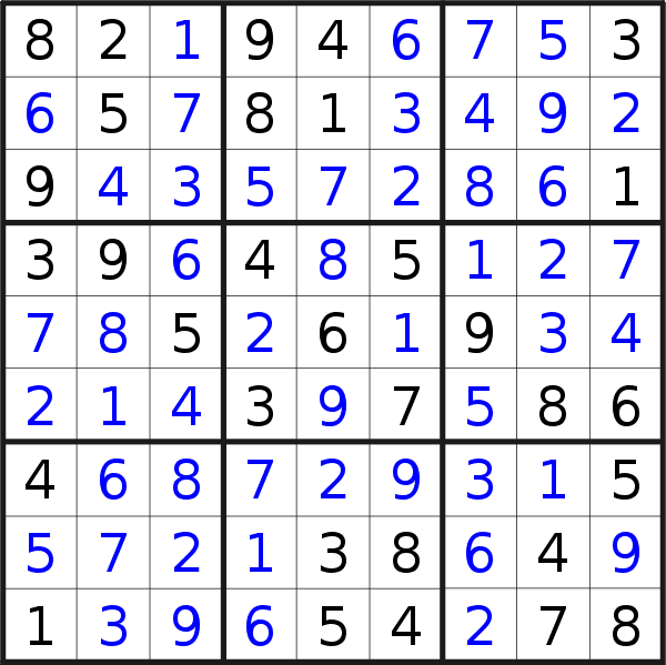 Sudoku solution for puzzle published on Wednesday, 29th of November 2017