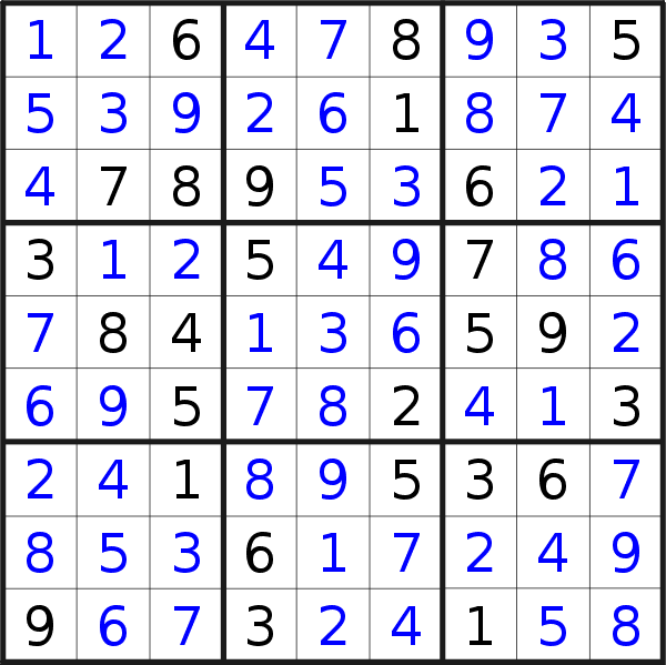Sudoku solution for puzzle published on Monday, 4th of December 2017