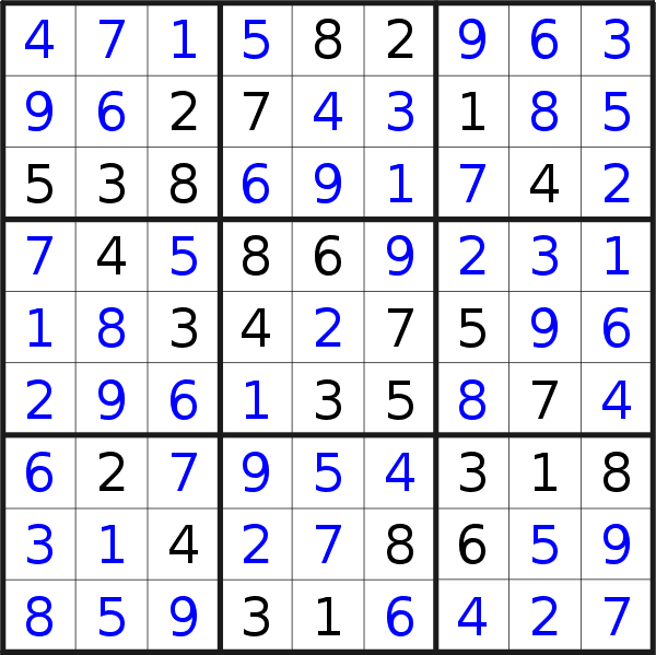 Sudoku solution for puzzle published on Wednesday, 13th of December 2017