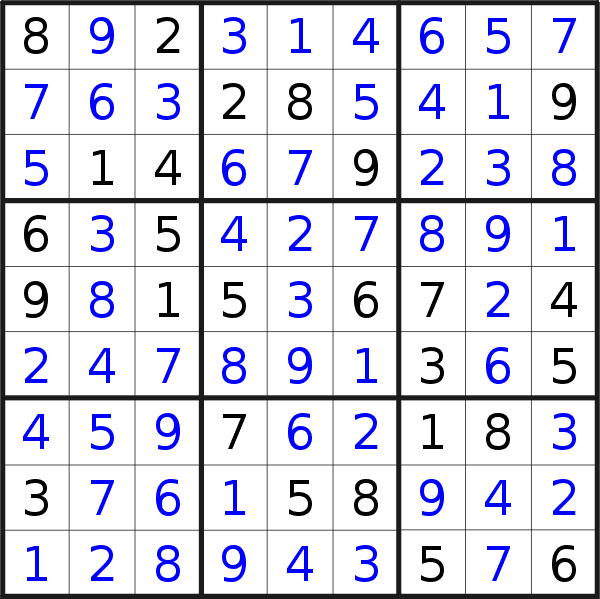 Sudoku solution for puzzle published on Sunday, 17th of December 2017