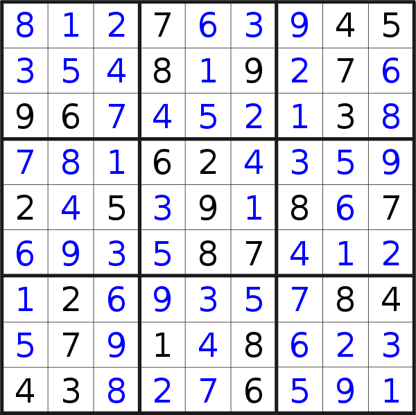 Sudoku solution for puzzle published on Tuesday, 19th of December 2017