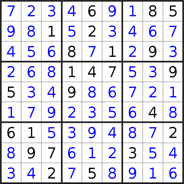 Sudoku solution for puzzle published on Tuesday, 26th of December 2017
