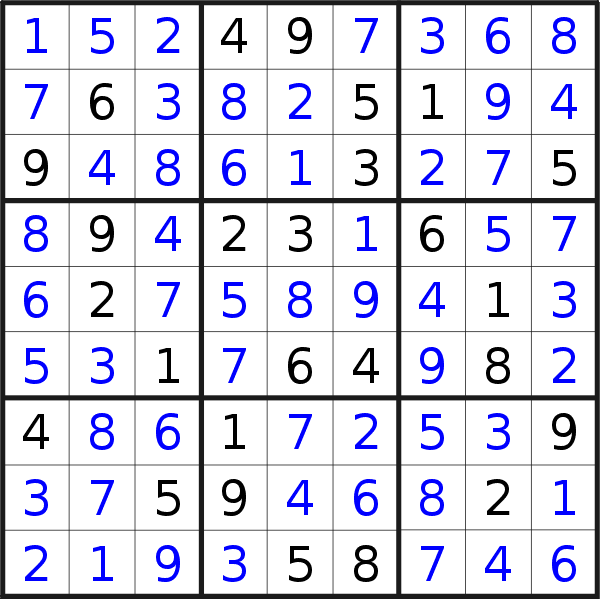 Sudoku solution for puzzle published on Friday, 29th of December 2017