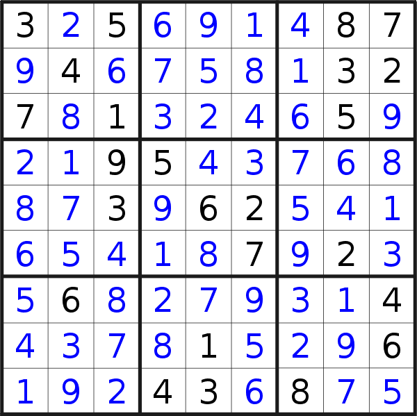 Sudoku solution for puzzle published on Saturday, 30th of December 2017