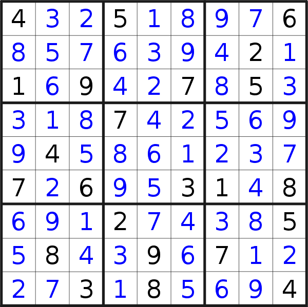 Sudoku solution for puzzle published on Tuesday, 2nd of January 2018