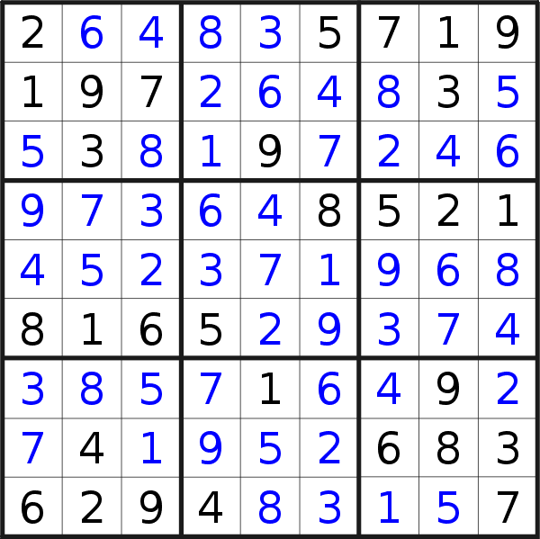 Sudoku solution for puzzle published on Thursday, 4th of January 2018