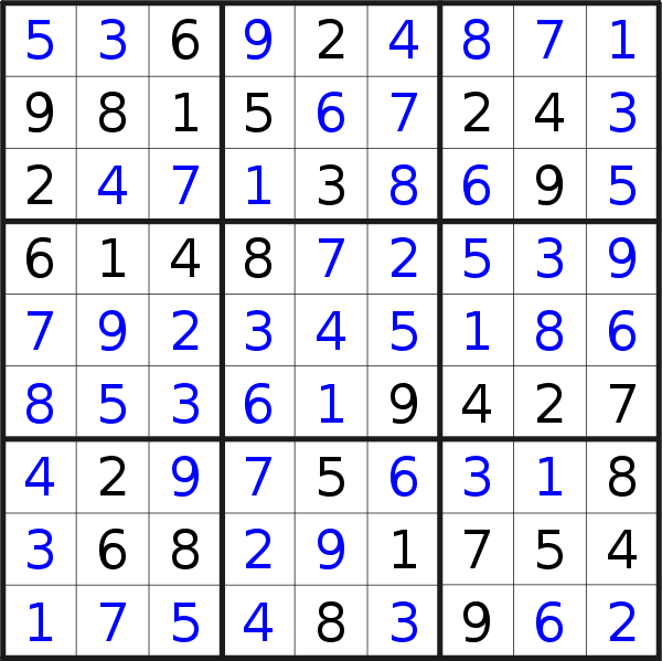 Sudoku solution for puzzle published on Friday, 26th of January 2018