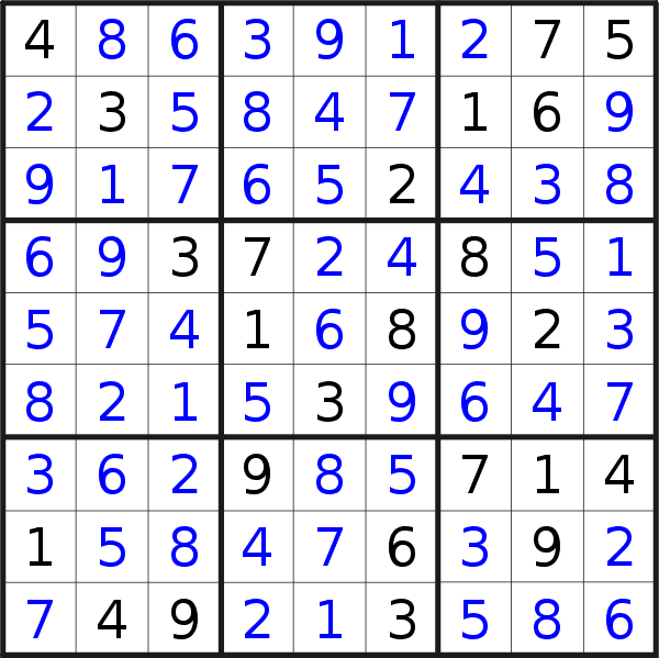 Sudoku solution for puzzle published on Tuesday, 30th of January 2018